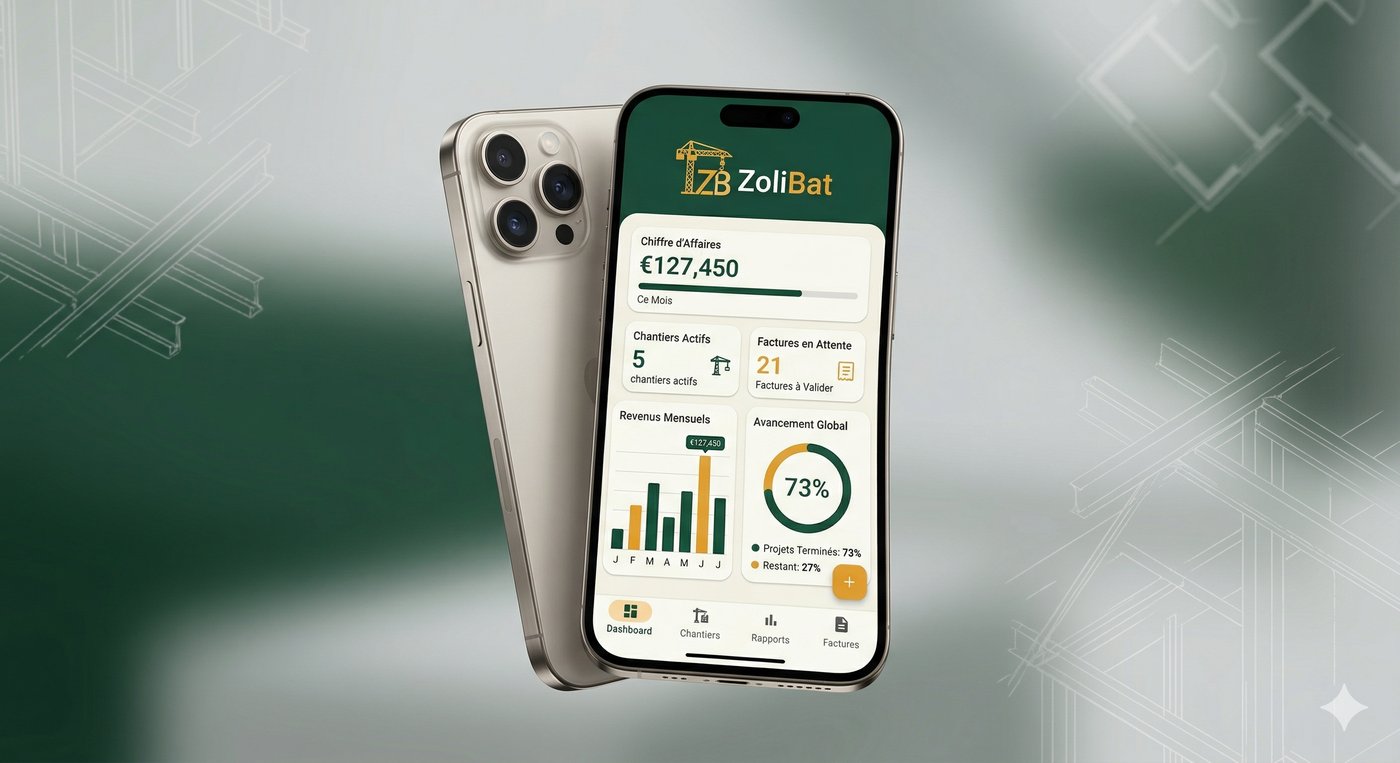 ZoliBat Dashboard — Tableau de bord gestion chantier BTP